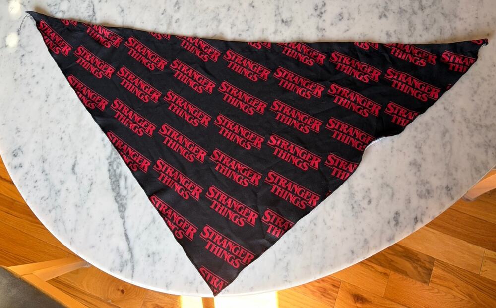 Stranger Things Official Licensed Dog Bandana Scarf Black Red Polyester L XL